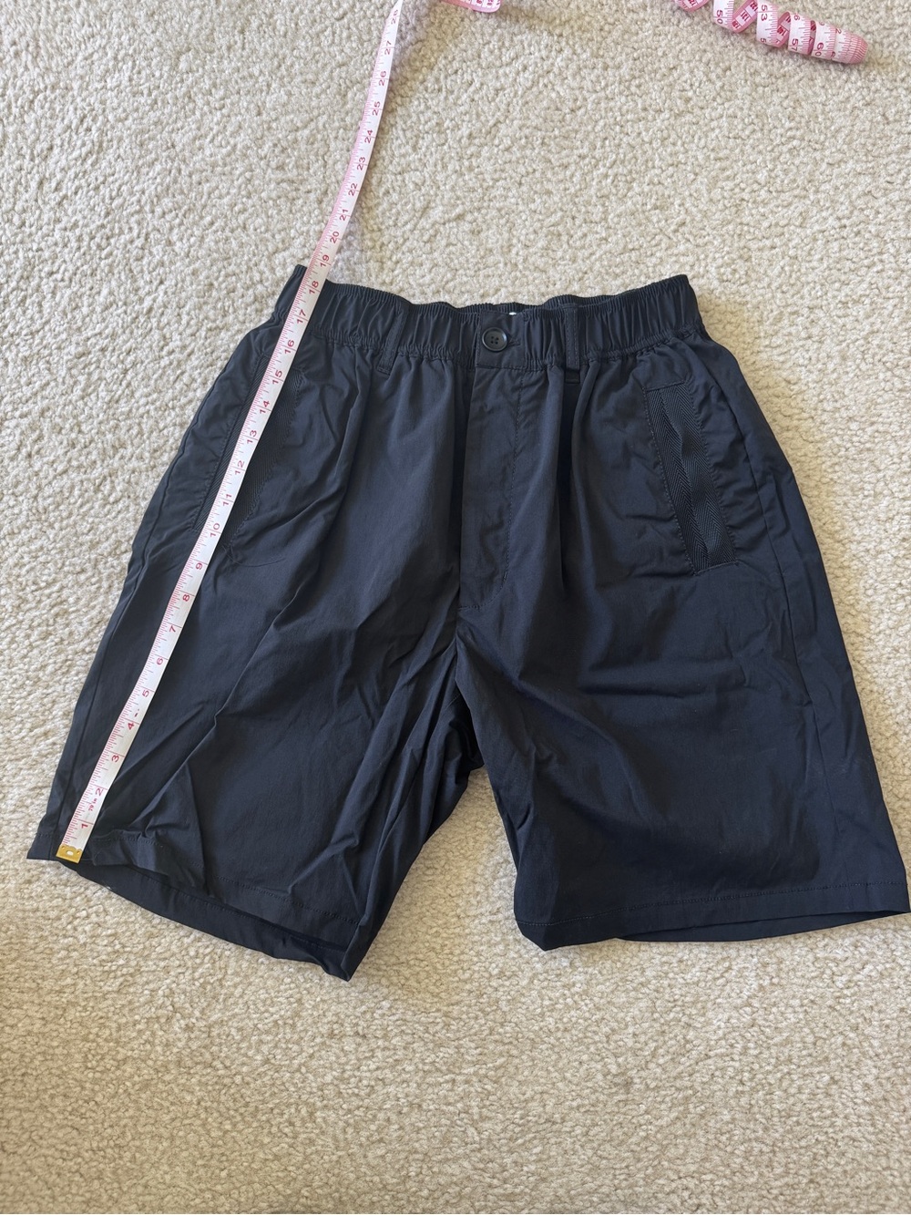 Men's Athletic Elastic-Waist Black Shorts